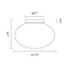 Load image into Gallery viewer, Rizzatto Flush Mount Ceiling Light - line drawing.