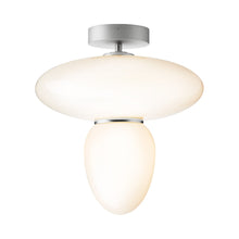 Load image into Gallery viewer, Rizzatto Semi Flush Mount Ceiling Light in Satin Silver.