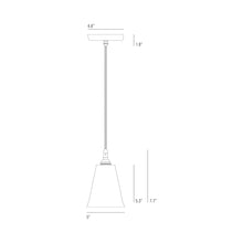 Load image into Gallery viewer, Antique Brass Pendant Light - line drawing.