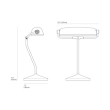 Load image into Gallery viewer, Bankers LED Table Lamp - line drawing.