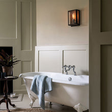 Load image into Gallery viewer, Box Wall Light in bathroom.