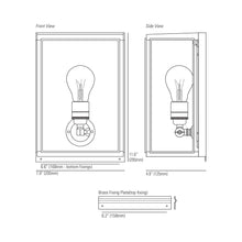 Load image into Gallery viewer, Box Wall Light - line drawing.