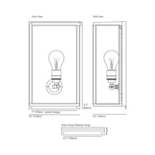 Load image into Gallery viewer, Box Wall Light - line drawing.