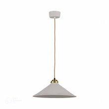 Load image into Gallery viewer, Cobb Plain Pendant Light in Natural White/Satin Brass (Large).