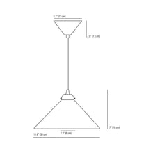 Load image into Gallery viewer, Conical Prismatic Pendant Light - line drawing.