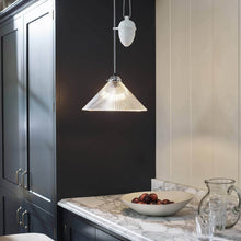 Load image into Gallery viewer, Conical Rise & Fall Pendant Light in kitchen.