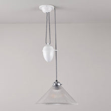 Load image into Gallery viewer, Conical Rise & Fall Pendant Light in Detail.