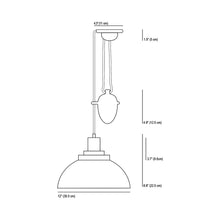 Load image into Gallery viewer, Cosmo Rise And Fall Pendant Light - line drawing.