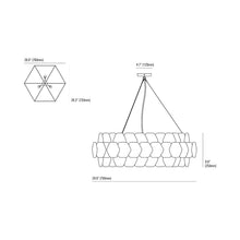 Load image into Gallery viewer, Cranton Pendant Light - line drawing.