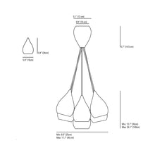 Load image into Gallery viewer, Drop One Multi-Light Pendant Light - line drawing.