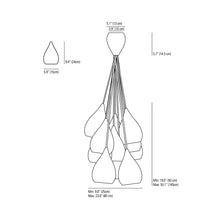 Load image into Gallery viewer, Drop One Multi-Light Pendant Light - line drawing.
