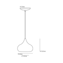 Load image into Gallery viewer, Drop Two Pendant Light - line drawing.