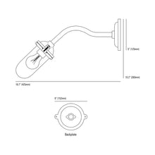 Load image into Gallery viewer, Exterior Bracket Indoor/Outdoor Wall Light - line drawing.