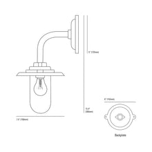Load image into Gallery viewer, Exterior Bracket Light 1-Light Outdoor Wall Light - line drawing.
