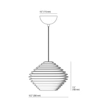 Load image into Gallery viewer, Fin Horizontal Pendant Light - line drawing.