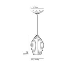 Load image into Gallery viewer, Fin Pendant Light - line drawing.