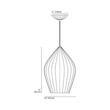 Load image into Gallery viewer, Fin Pendant Light - line drawing.