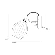 Load image into Gallery viewer, Fin Wall Light - line drawing.