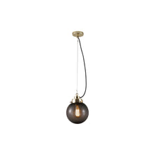 Load image into Gallery viewer, Globe Pendant Light in Anthracite/Brass (Small).