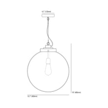 Load image into Gallery viewer, Globe Pendant Light - line drawing.