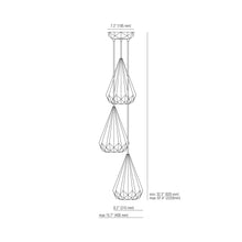 Load image into Gallery viewer, Hatton Multi-Light Pendant Light - line drawing.