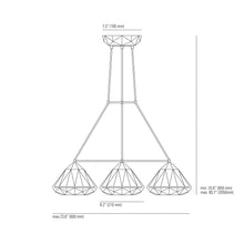 Load image into Gallery viewer, Hatton Multi-Light Pendant Light - line drawing.
