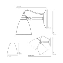 Load image into Gallery viewer, Hector Dome Wall Light - line drawing.