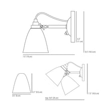 Load image into Gallery viewer, Hector Dome Wall Light - line drawing.