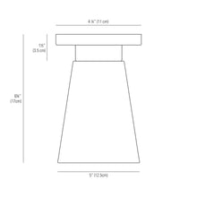 Load image into Gallery viewer, Hector Flowerpot Flush Mount Ceiling Light - line drawing.