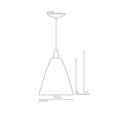 Load image into Gallery viewer, Hector Pendant Light - line drawing.