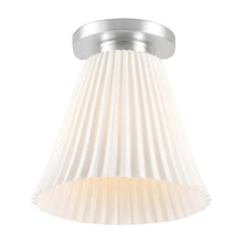 Load image into Gallery viewer, Hector Pleat Flush Mount Ceiling Light in Brushed Aluminum (Large).