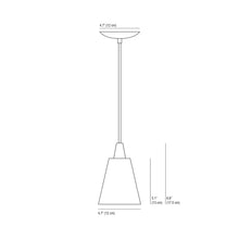 Load image into Gallery viewer, Hector Pleat Pendant Light - line drawing.