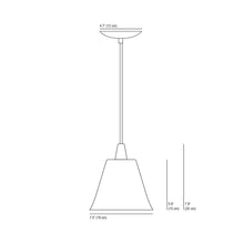 Load image into Gallery viewer, Hector Pleat Pendant Light - line drawing.