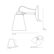 Load image into Gallery viewer, Hector Pleat Wall Light - line drawing.