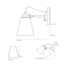 Load image into Gallery viewer, Hector Pleat Wall Light - line drawing.