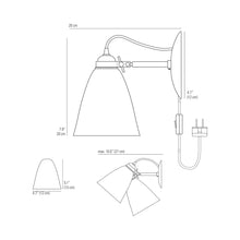 Load image into Gallery viewer, Hector Plug-In Wall Light - line drawing.