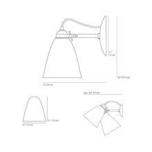 Load image into Gallery viewer, Hector Wall Light - line drawing.