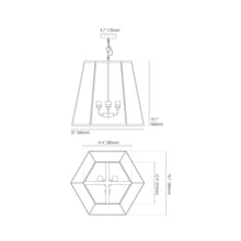 Load image into Gallery viewer, Hex Pendant Light - line drawing.