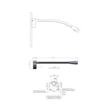 Load image into Gallery viewer, Jet Stream LED Wall Light - line drawing.