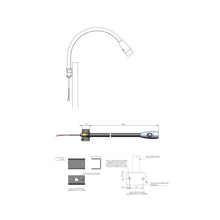 Load image into Gallery viewer, Jet Stream Over The Bedhead LED Wall Light - line drawing.