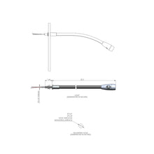 Load image into Gallery viewer, Jet Stream Through The Bedhead LED Wall Light - line drawing.