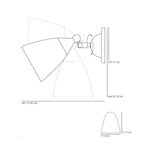 Load image into Gallery viewer, Mann Wall Light - line drawing.
