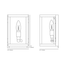 Load image into Gallery viewer, Miniature Box Wall Light - line drawing.