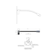 Load image into Gallery viewer, Nimbus LED Wall Light - line drawing.