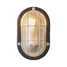 Load image into Gallery viewer, Oval Aluminium Indoor/Outdoor Wall Light in Black (With Guard).