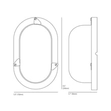 Load image into Gallery viewer, Oval Aluminium Indoor/Outdoor Wall Light - line drawing.