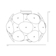 Load image into Gallery viewer, Pebble Flush Mount Ceiling Light - line drawing.