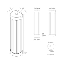 Load image into Gallery viewer, Pillar LED Wall Light - line drawing.