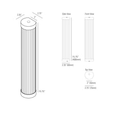 Load image into Gallery viewer, Pillar LED Wall Light - line drawing.