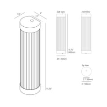 Load image into Gallery viewer, Pillar LED Wall Light - line drawing.